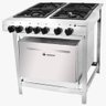 Fogão Industrial 4 Bocas com Forno e Painel em Aço Inox Venâncio Extra a Gás Ei4d2f - 2