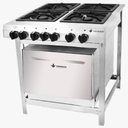 Ver imagem 2 de Fogão Industrial 4 Bocas com Forno e Painel em Aço Inox Venâncio Extra a Gás Ei4d2f