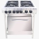 Ver imagem 1 de Fogão Industrial 4 Bocas com Forno e Painel em Aço Inox Venâncio Extra a Gás Ei4d2f