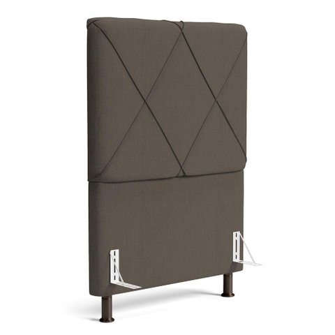 Cabeceira Cama Box Solteiro Mel 90cm com Frame Linho Marrom - Desk Design