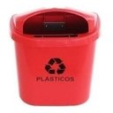 Ver imagem 1 de Cesto Individual Coleta Seletiva 40L Poste Parede Vermelho