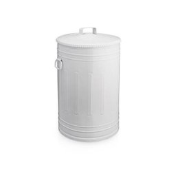 Lixeira 30 Litros Branca Lata De Lixo Americana Branca Metal - 1