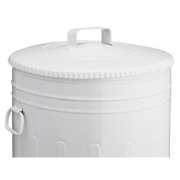 Lixeira 30 Litros Branca Lata De Lixo Americana Branca Metal - 3