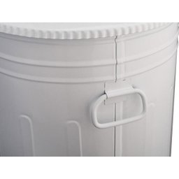 Lixeira 30 Litros Branca Lata De Lixo Americana Branca Metal - 5