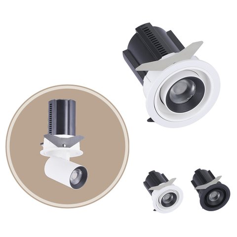 Spot Led Embutir Retrátil Aiva 12w 2700k C/ Facho Direcionável 360° Br St2925