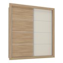 Ver imagem 2 de Guarda-roupas Casal 2 Portas de Correr 4 Gavetas Dallas Multimóveis Mp4313 Madeirado/off White