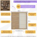 Ver imagem 3 de Guarda-roupas Casal 2 Portas de Correr 4 Gavetas Dallas Multimóveis Mp4313 Madeirado/off White