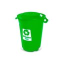 Ver imagem 1 de Lixeira 97 L Sem Pedal Com Tampa Verde Plasvale 164Vd
