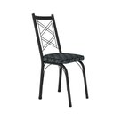 Ver imagem 2 de Conjunto Mesa de Jantar com 4 Cadeiras 143 Malva Tampo Vidro 75cm SF Preto Assento Mosaico Silver -