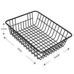 Cesto Aramado Preto De Metal Retangular 25Cm - 2