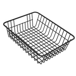 Cesto Aramado Preto De Metal Retangular 25Cm - 1