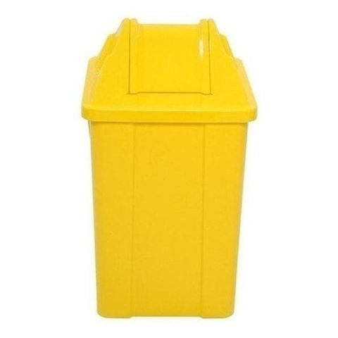 Cesto Quadrado Com Tampa Vai E Vem 60 Litros Amarelo