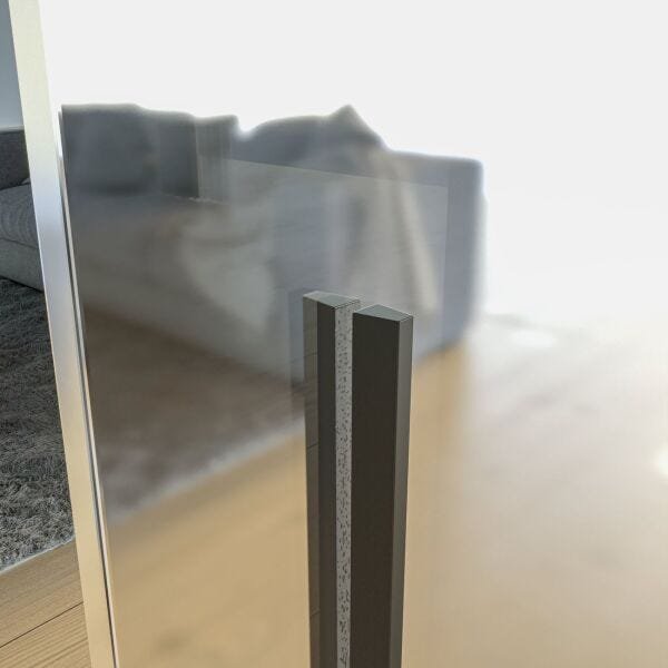 Puxador Rometal SLIM para Porta de Vidro 48 cm Infiniti Titanio - 2