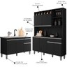 Cozinha Compacta Alice e Balcão Gabinete sem Tampo Tatiane 120cm Preto - Ajl Móveis - 3