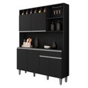 Ver imagem 6 de Cozinha Compacta Alice e Balcão Gabinete sem Tampo Tatiane 120cm Preto - Ajl Móveis