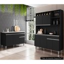 Ver imagem 2 de Cozinha Compacta Alice e Balcão Gabinete sem Tampo Tatiane 120cm Preto - Ajl Móveis