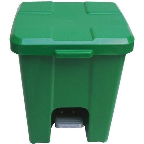 Cesto De Lixeira Quadrada Plástica Com Pedal 15 Litros Verde