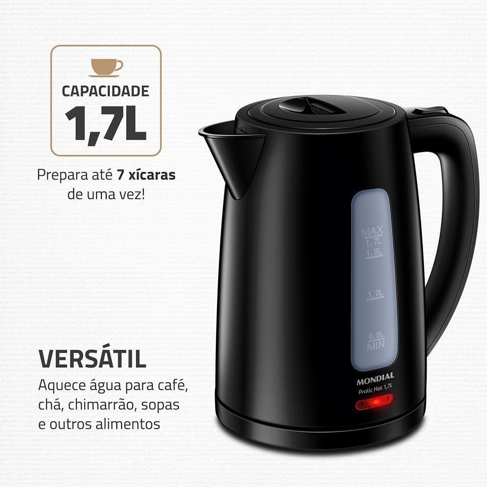 Chaleira Elétrica Pratic Hot 1,7l Mondial- Ce-17 Chaleira Eletrica Ce-17 127v/60hz - 6