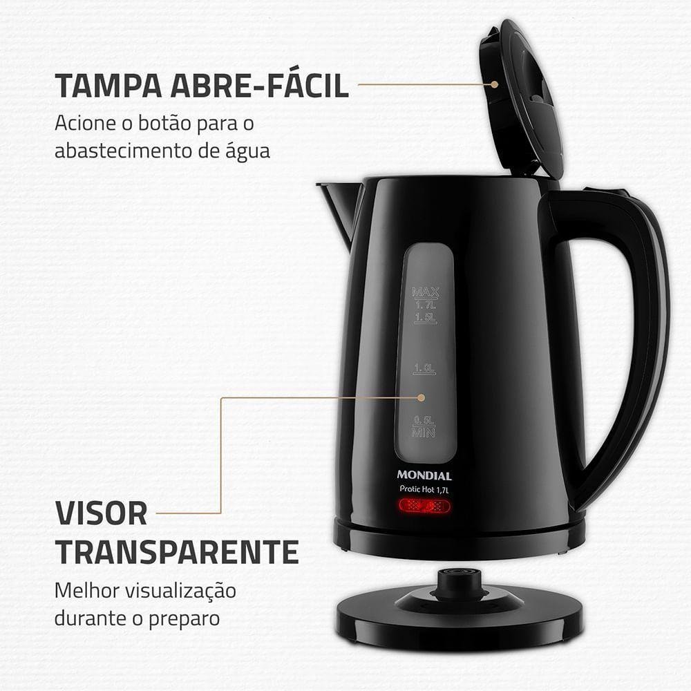 Chaleira Elétrica Pratic Hot 1,7l Mondial- Ce-17 Chaleira Eletrica Ce-17 127v/60hz - 7