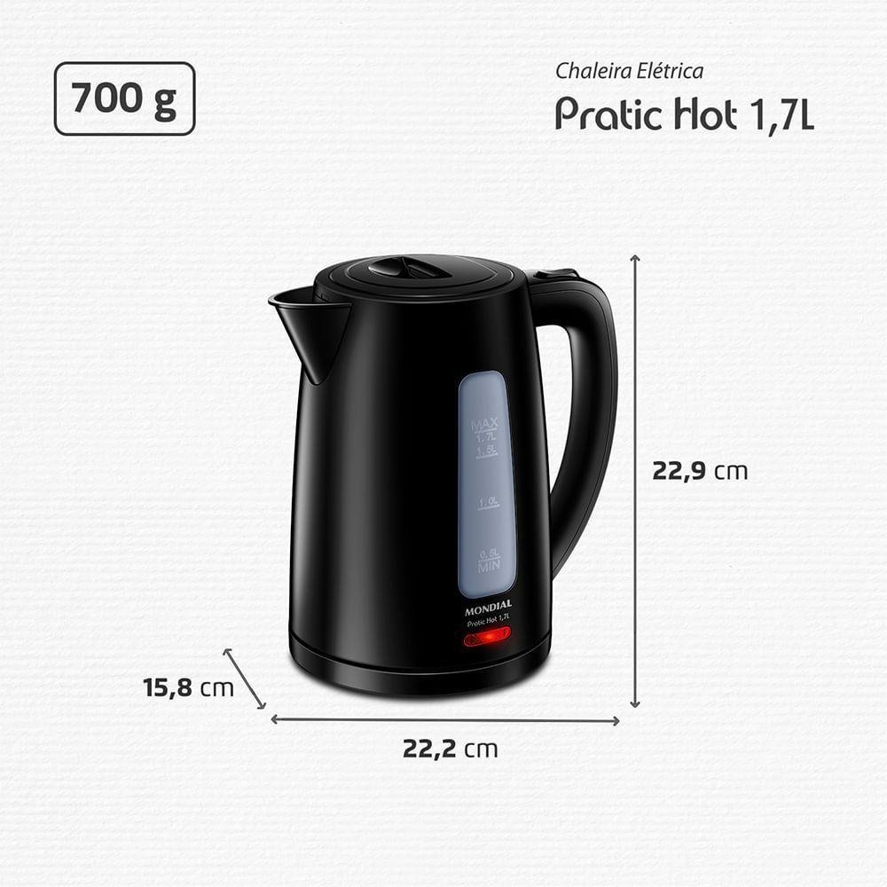 Chaleira Elétrica Pratic Hot 1,7l Mondial- Ce-17 Chaleira Eletrica Ce-17 127v/60hz - 4