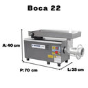 Ver imagem 2 de Moedor - Picador De Carnes Boca 22 Em Inox PB22 Beccaro 220v:220v