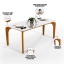 Ver imagem 5 de Mesa Capri 160cm Off White Com 6 Cadeiras Allana B05 Couríssimo Marrom Linho Cinza - Lyam Decor