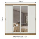 Ver imagem 4 de Guarda-roupa Casal Madesa Austin 4 Portas de Correr com Espelhos 3 Gavetas