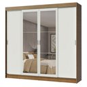 Ver imagem 3 de Guarda-roupa Casal Madesa Austin 4 Portas de Correr com Espelhos 3 Gavetas