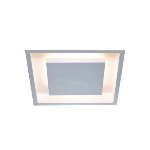 Plafon Rebatedor Embutir Quadrado 50cm Branco Luz Indireta Quarto Sala de Estar Living