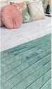 Ver imagem 1 de Peseira Drapeada Line Dupla Face em Veludo Cama Solteiro Cor:Verde Menta