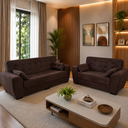 Ver imagem 2 de Conjunto de Sofas 2 e 3 Lugares Berlim Marrom Masterflex