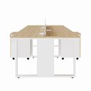 Ver imagem 5 de Mesa Dupla 2,40m P/ 4 Pessoas C/ 2 Gav. e Divisória Mac B F5 Cor:macadamia com Branco