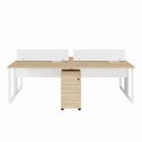 Ver imagem 4 de Mesa Dupla 2,40m P/ 4 Pessoas C/ 2 Gav. e Divisória Mac B F5 Cor:macadamia com Branco