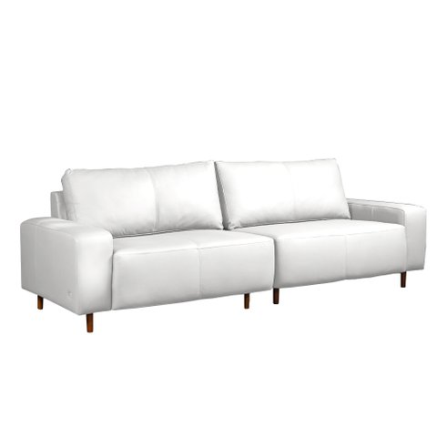 Sofá Decorativo Sala de Estar Metropole 4 Lugares 260cm Bipartido Couro Branco - Mozzelar