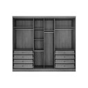 Ver imagem 2 de Quarto Modulado Rizon 5 Peças (1 Armário Ponte + 1 Closet + 2 Guarda Roupas + 1 Complemento) Qc204
