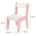 Ver imagem 6 de Cadeirinha Infantil Rosa Cadeira Madeira Banco MDF Criança Poltrona Resistente Didatica Menina Luxo