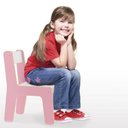 Ver mais imagens de Cadeirinha Infantil Rosa Cadeira Madeira Banco MDF Criança Poltrona Resistente Didatica Menina Luxo