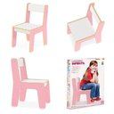 Ver imagem 4 de Cadeirinha Infantil Rosa Cadeira Madeira Banco MDF Criança Poltrona Resistente Didatica Menina Luxo