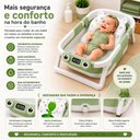 Ver imagem 2 de Banheira Dobrável para Bebê com Termômetro Portátil Compacta Verde