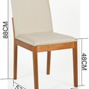 Ver imagem 3 de Conjunto 2 Cadeiras Sala de Jantar com Encosto Estofado Masp Marrom/Castanho/Bege
