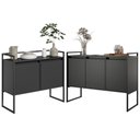 Ver imagem 1 de Conjunto Aparador Industrial 2 e 3 Portas Preto