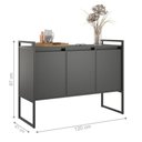Ver imagem 4 de Conjunto Aparador Industrial 2 e 3 Portas Preto