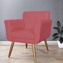 Ver imagem 3 de Kit 2 Poltronas Decorativas Isabela Em Tressê Pés Palito Suede Vermelho - Ds Estofados