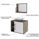 Ver imagem 5 de Armário de Banheiro com Cuba e Espelho 1 Porta 2 Prateleiras Carvalho Dark/Branco Chess 13689 - Comp