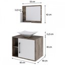 Ver imagem 4 de Armário de Banheiro com Cuba e Espelho 1 Porta 2 Prateleiras Carvalho Dark/Branco Chess 13689 - Comp