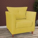 Ver imagem 2 de Poltronas Decorativa Isis Pés de Madeira Suede Amarelo - DS Estofados