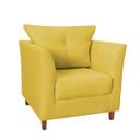 Ver imagem 1 de Poltronas Decorativa Isis Pés de Madeira Suede Amarelo - DS Estofados