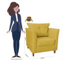 Ver imagem 4 de Poltronas Decorativa Isis Pés de Madeira Suede Amarelo - DS Estofados