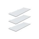 Ver imagem 1 de Kit 3 Prateleira Branca 90X30 + Suporte Flutuante Mdf Organizadora Decoração Cozinha Banheiro Sala