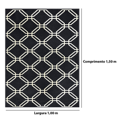 Tapete Para Sala 1,00 x 1,50 m Europa Desenho 03 Chumbo Oasis - 4